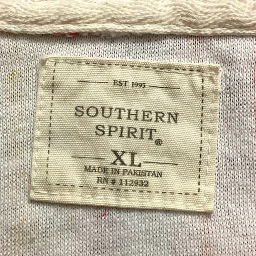 Southern Spirit Baja Style Hoodie Terry Pullover Stripped Coral Multi XL - Picture 7 of 8